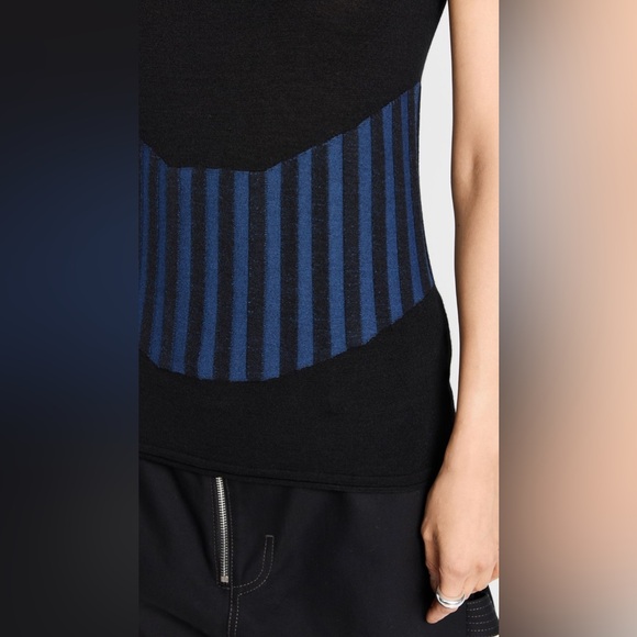 DION LEE Designer Blue/Black Two Tone Bone Corset Wool Blend Tank Top size 4 - Picture 5 of 12